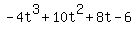 -4t%5E3%2B10t%5E2%2B8t-6