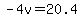 -4v=20.4