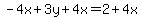 -4x%2B3y%2B4x=2%2B4x