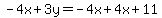 -4x%2B3y=-4x%2B4x%2B11