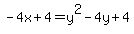 -4x%2B4=y%5E2-4y%2B4