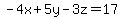 -4x%2B5y-3z=17