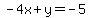-4x%2By=-5