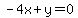 -4x%2By=0