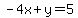 -4x%2By=5