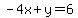 -4x%2By=6