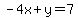 -4x%2By=7