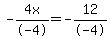 -4x%2F-4=-12%2F-4