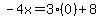 -4x=3%280%29%2B8