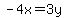 -4x=3y