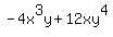 -4x%5E3y+%2B+12xy%5E4