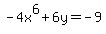 -4x%5E6%2B6y=-9