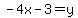 -4x-3=y