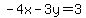 -4x-3y=3