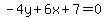 -4y%2B6x%2B7=0