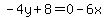-4y%2B8=0-6x