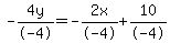 -4y%2F-4=-2x%2F-4%2B10%2F-4