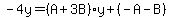 -4y=%28A%2B3B%29y%2B%28-A-B%29
