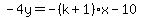 -4y=-%28k%2B1%29x-10
