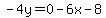 -4y=0-6x-8
