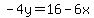 -4y=16-6x