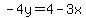 -4y=4-3x