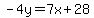 -4y=7x%2B28