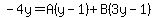 -4y=A%28y-1%29%2BB%283y-1%29