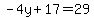 -4y+%2B+17=29