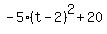 -5%2A%28t-2%29%5E2+%2B+20