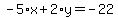 -5%2Ax%2B2%2Ay=-22