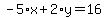 -5%2Ax%2B2%2Ay=16