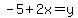 -5%2B2x=y