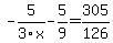 -5%2F3x++-++5%2F9=++305%2F126