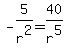 -5%2Fr%5E2=40%2Fr%5E5