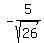 -5%2Fsqrt%2826%29