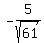-5%2Fsqrt%2861%29%29