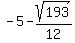 -5-sqrt%28193%29+%2F+12+