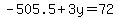 -505.5%2B3y=72