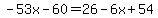 -53x-60=26-6x%2B54