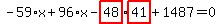 -59%2Ax%2B96%2Ax-highlight_red%28+48+%29%2Ahighlight_red%28+41+%29%2B1487=0