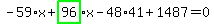 -59%2Ax%2Bhighlight_green%28+96+%29%2Ax-48%2A41%2B1487=0