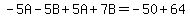 -5A-5B%2B5A%2B7B=-50%2B64