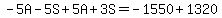 -5A-5S%2B5A%2B3S=-1550%2B1320