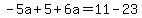 -5a%2B5%2B6a=11-23