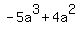 -5a%5E3+%2B+4a%5E2