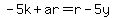 -5k%2Bar=r-5y