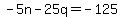 -5n+-+25q+=+-125
