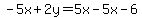-5x%2B+2y=5x-5x-6