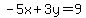 -5x%2B3y=9